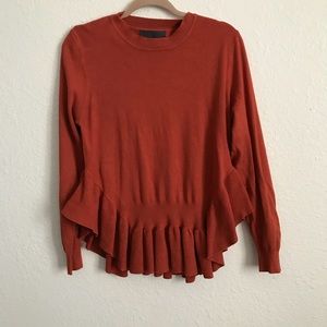 Orange crop top sweater